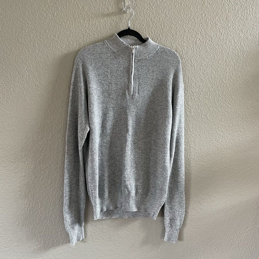 Peter Millar Gray Half-Zip Sweater
